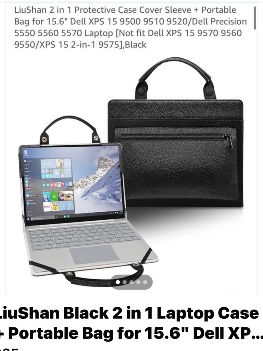 SHAN Black 2-in-1 Laptop Case & Sleeve with Handle